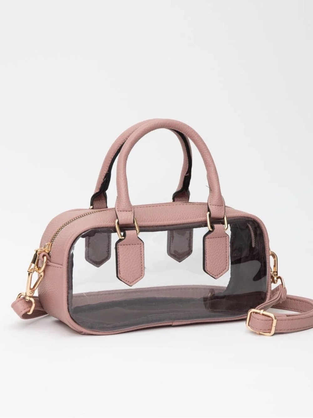 NWT Pink Clear Panel Satchel Handbag